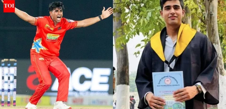 Cricketer celebrating wicket and graduate holding diploma
