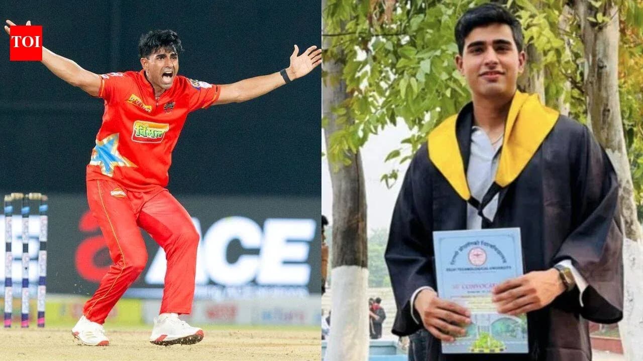 Cricketer celebrating wicket and graduate holding diploma