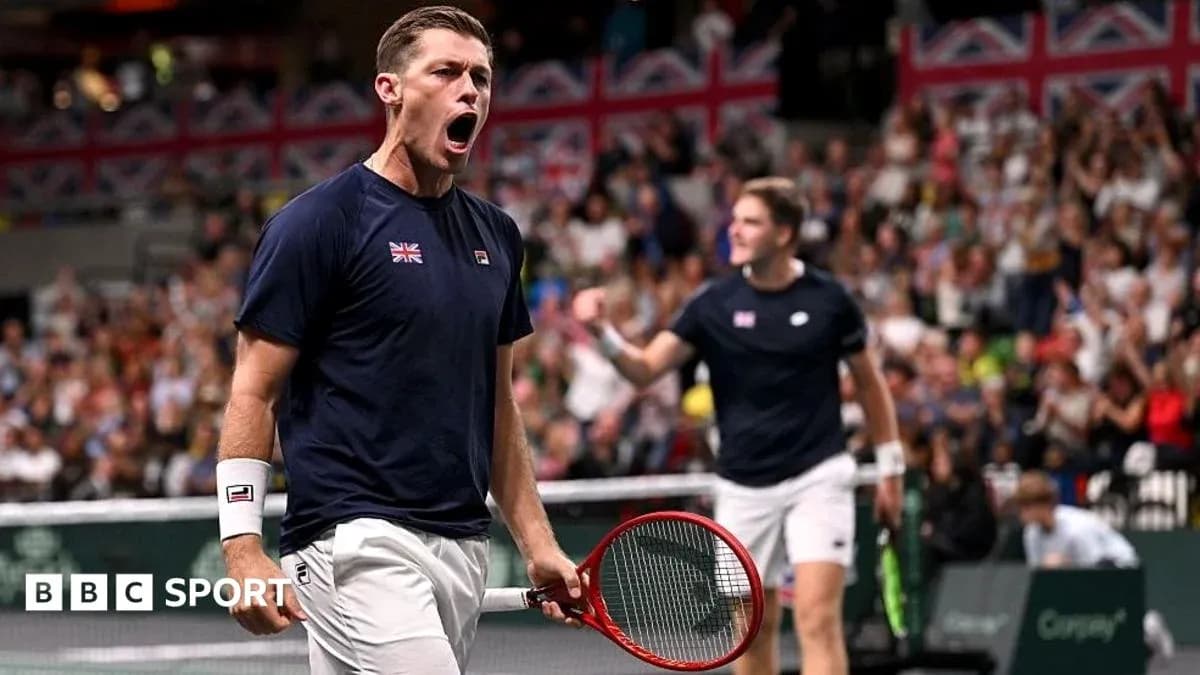 Player celebrating a point during tennis match