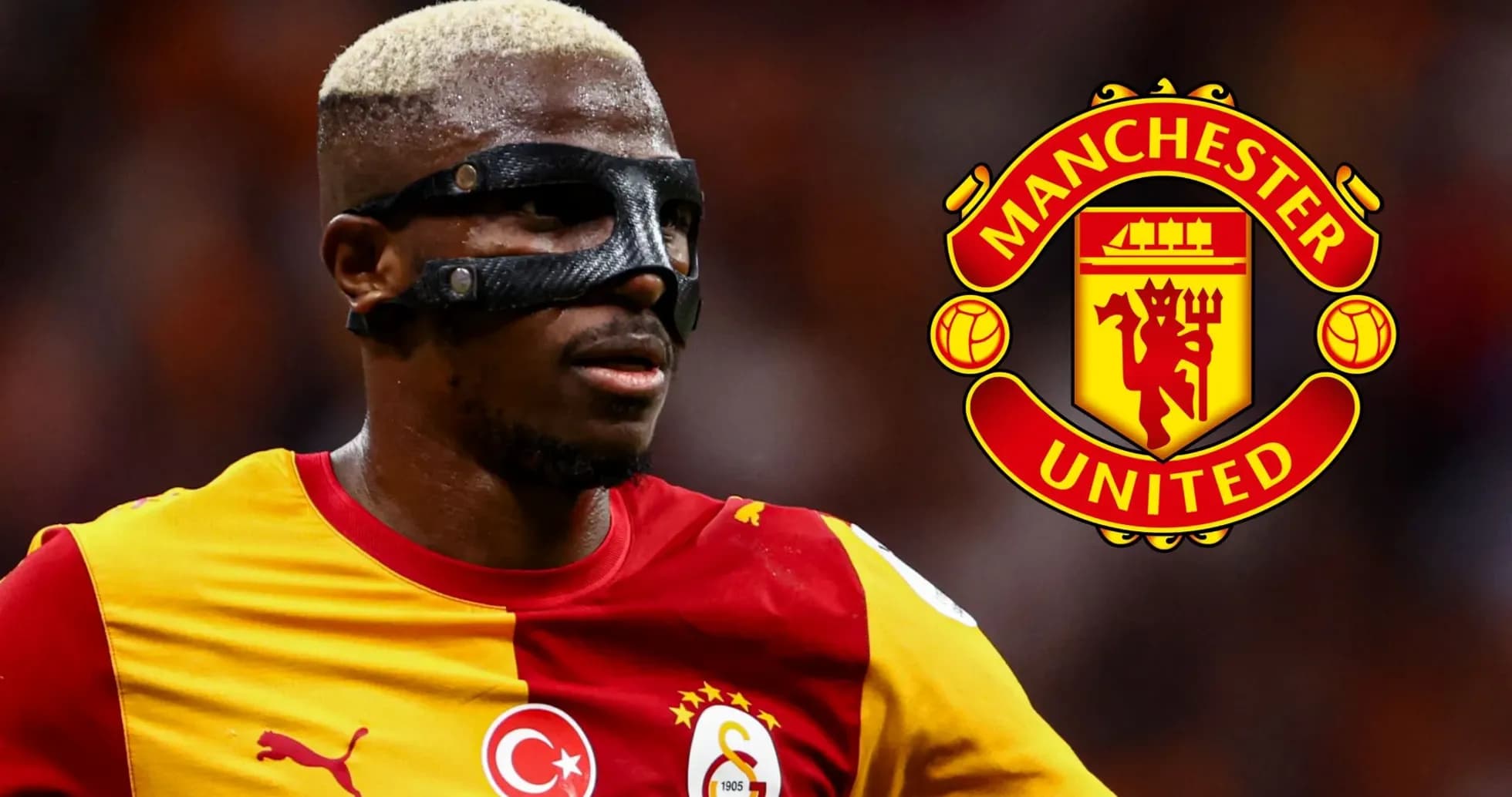 Player wearing mask during match with Galatasaray kit