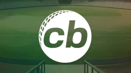 Logo of cricket brand on stadium background