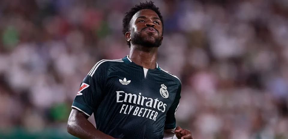 Player wearing Real Madrid jersey on the field