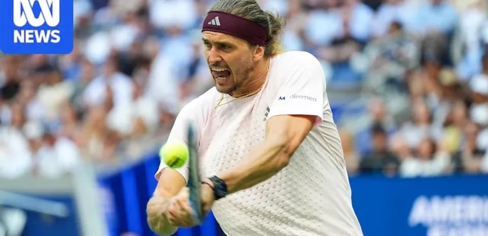 Player hitting a forehand during tennis match