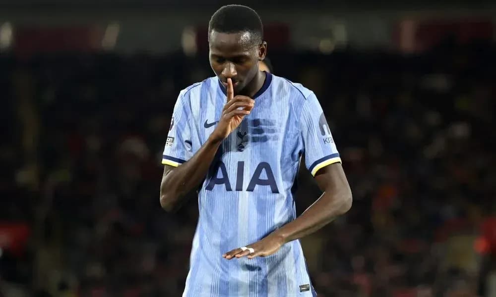 Player making a shushing gesture on the pitch