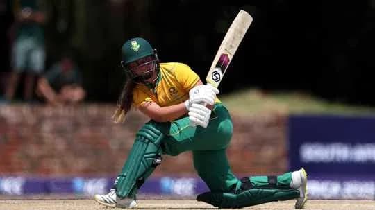 South African player batting during cricket match