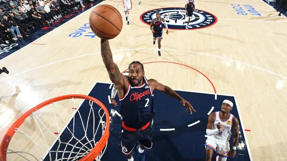 Player dunking during a basketball game