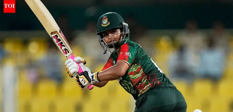 Batsman from Bangladesh playing a shot in match