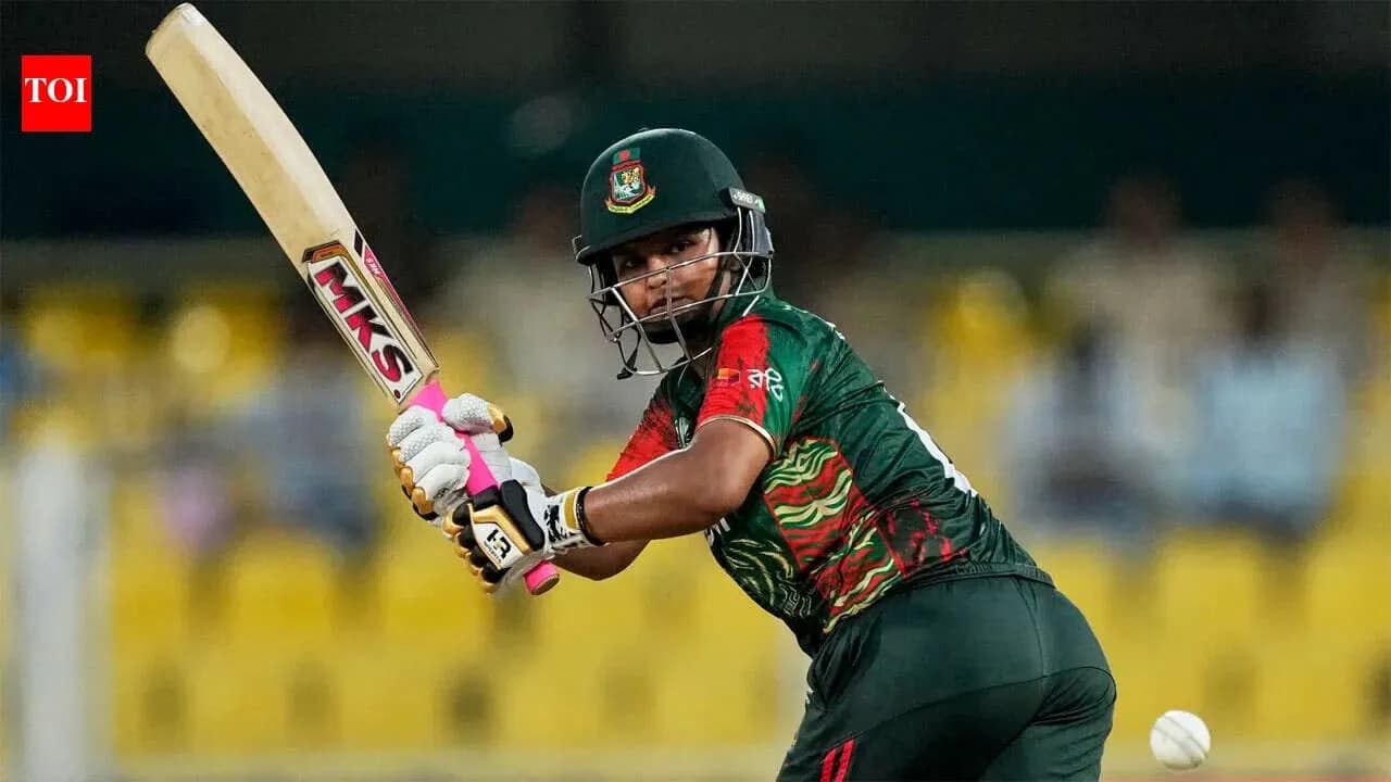Batsman from Bangladesh playing a shot in match