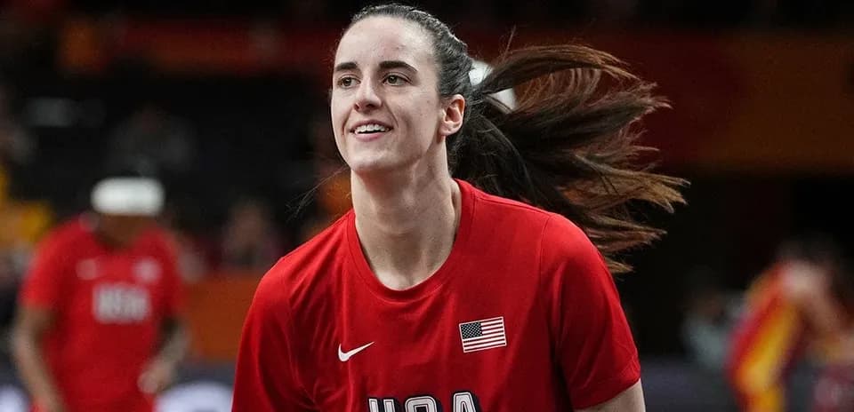 Player warming up in USA basketball uniform