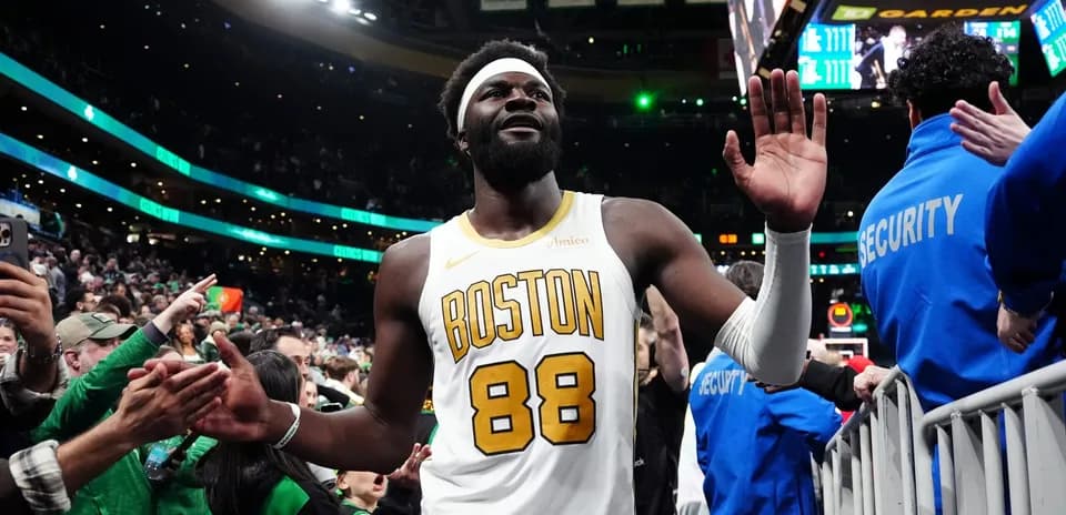 Player celebrating with fans after the game