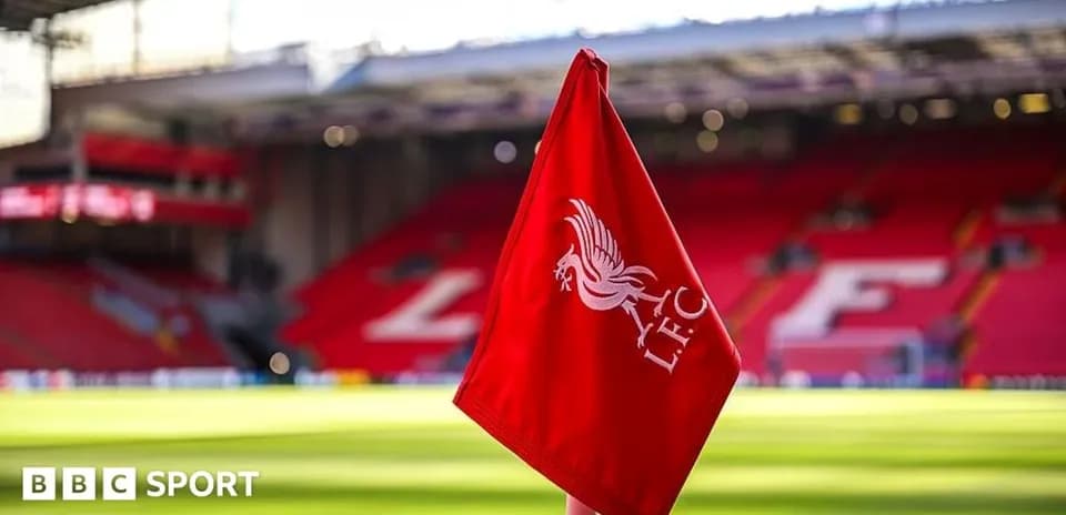 Liverpool FC corner flag in Anfield stadium