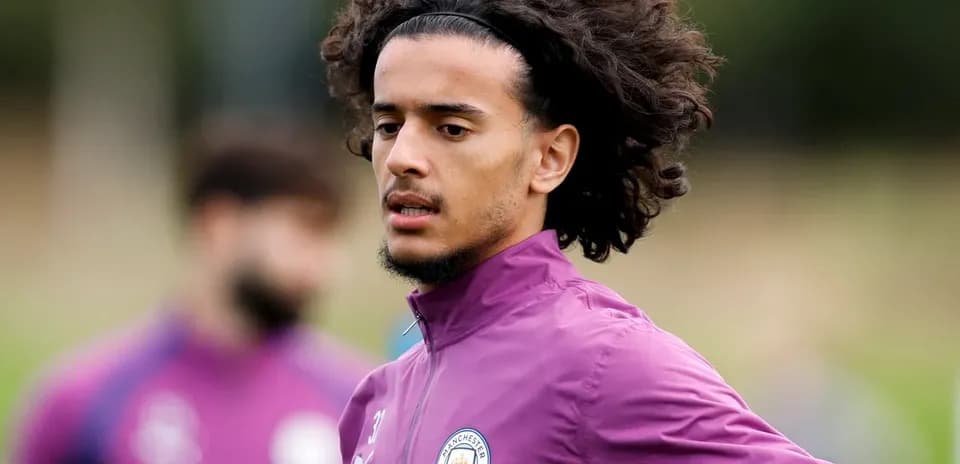Player in Manchester City training session outdoors