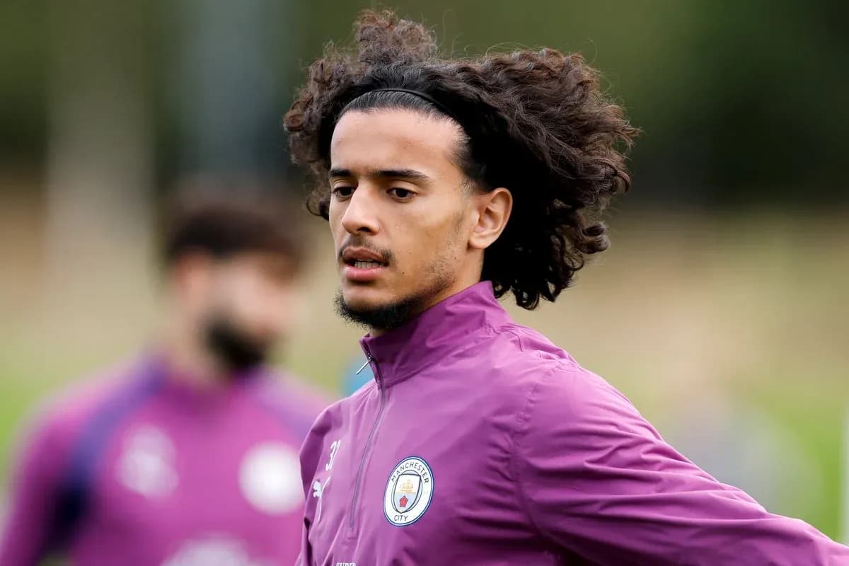 Player in Manchester City training session outdoors