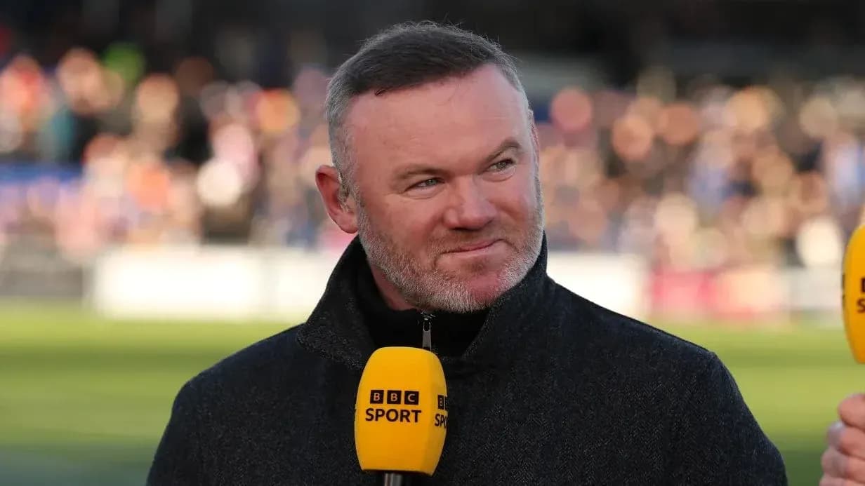 Sports commentator speaking during a broadcast