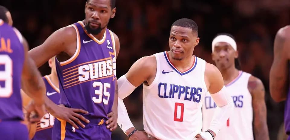 Kevin Durant and Russell Westbrook during NBA game