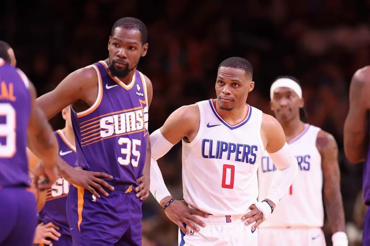 Kevin Durant and Russell Westbrook during NBA game