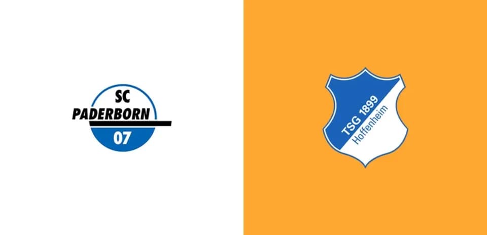 Logos of SC Paderborn and TSG Hoffenheim