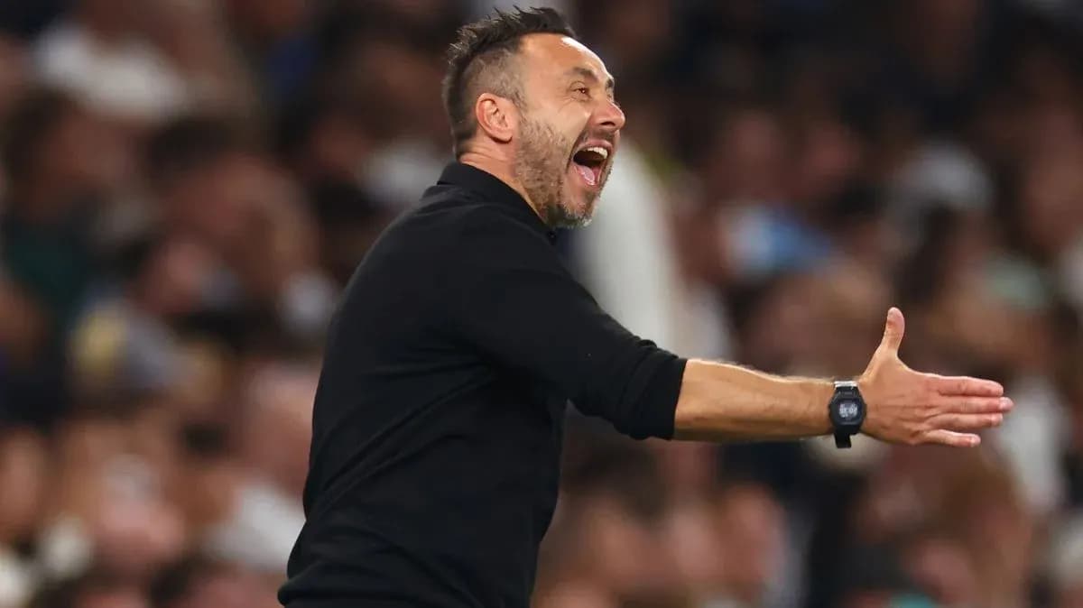 Coach gesturing during a football match
