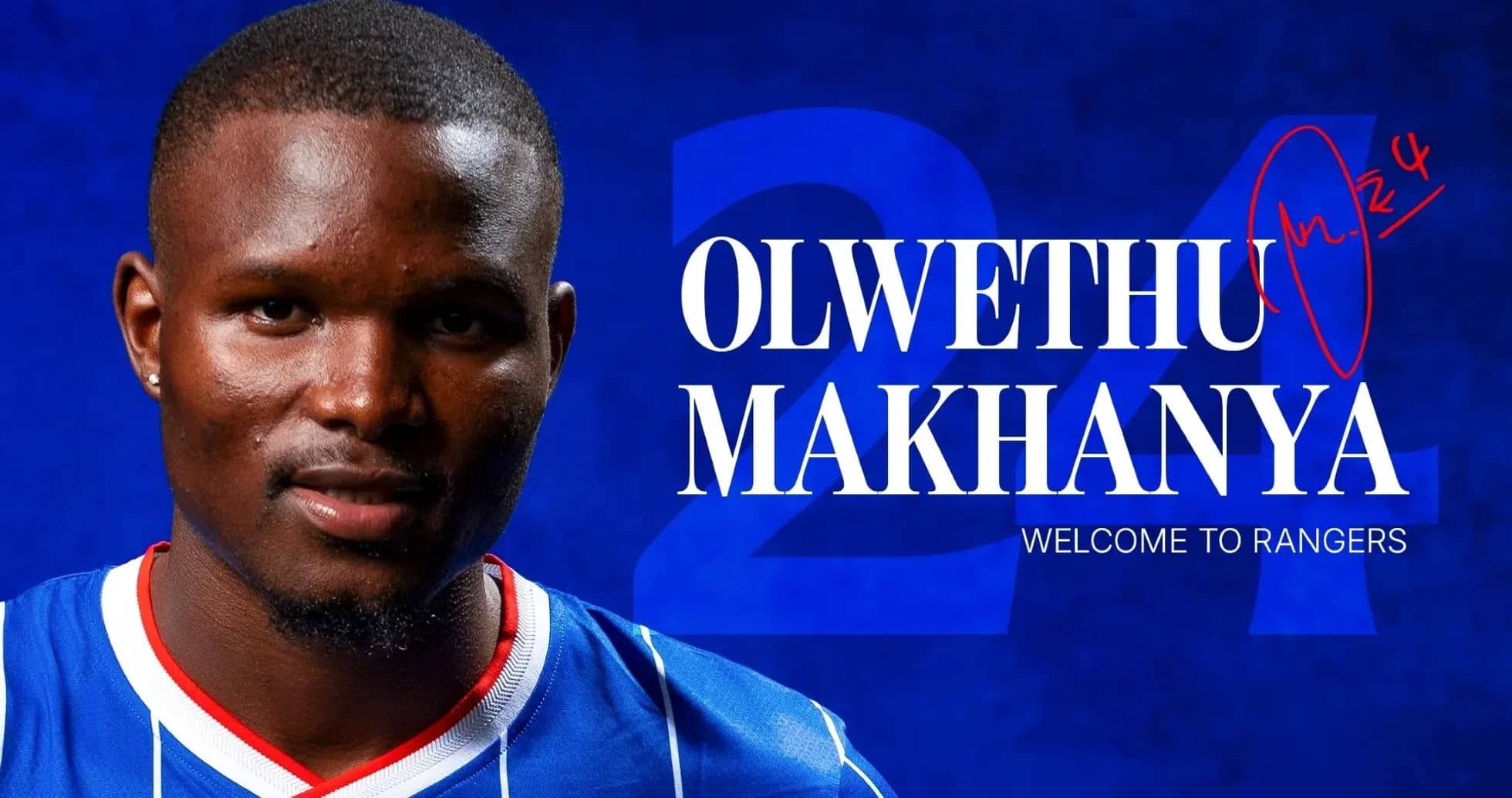 Player Olwethu Makhanya in Rangers jersey