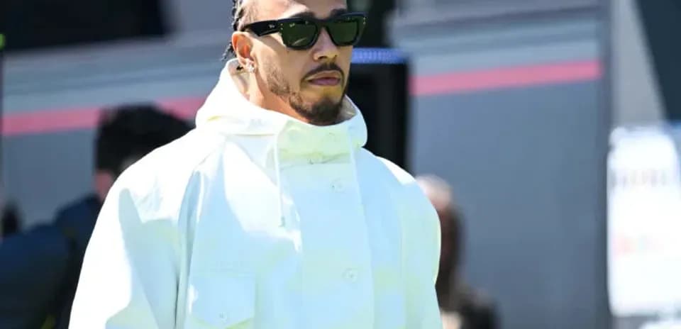 Lewis Hamilton arriving at the event in sunglasses