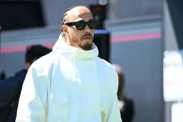 Lewis Hamilton arriving at the event in sunglasses
