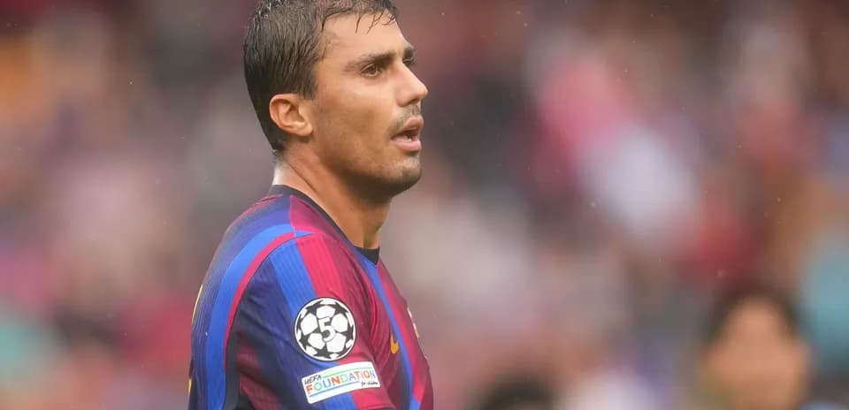 Barcelona player looking on during a match