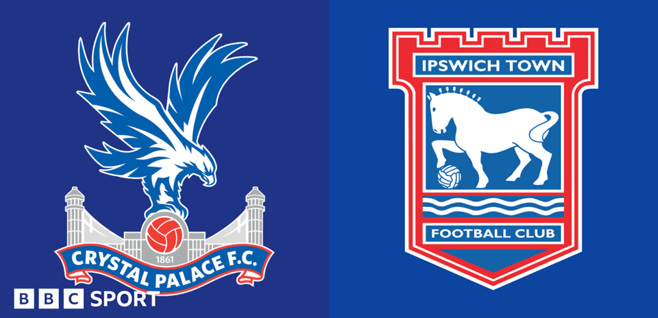 Logos of Crystal Palace F.C. and Ipswich Town Football Club