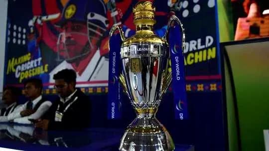 Cricket trophy displayed at promotional event