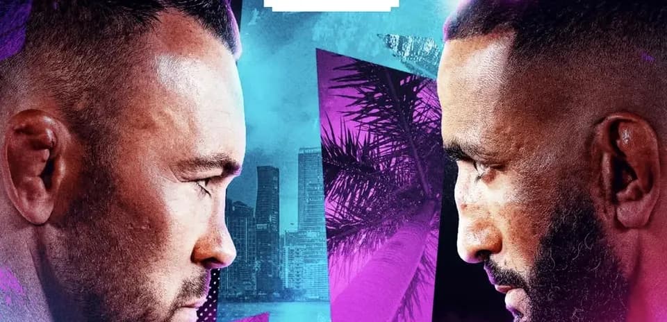 Two fighters facing each other with city backdrop