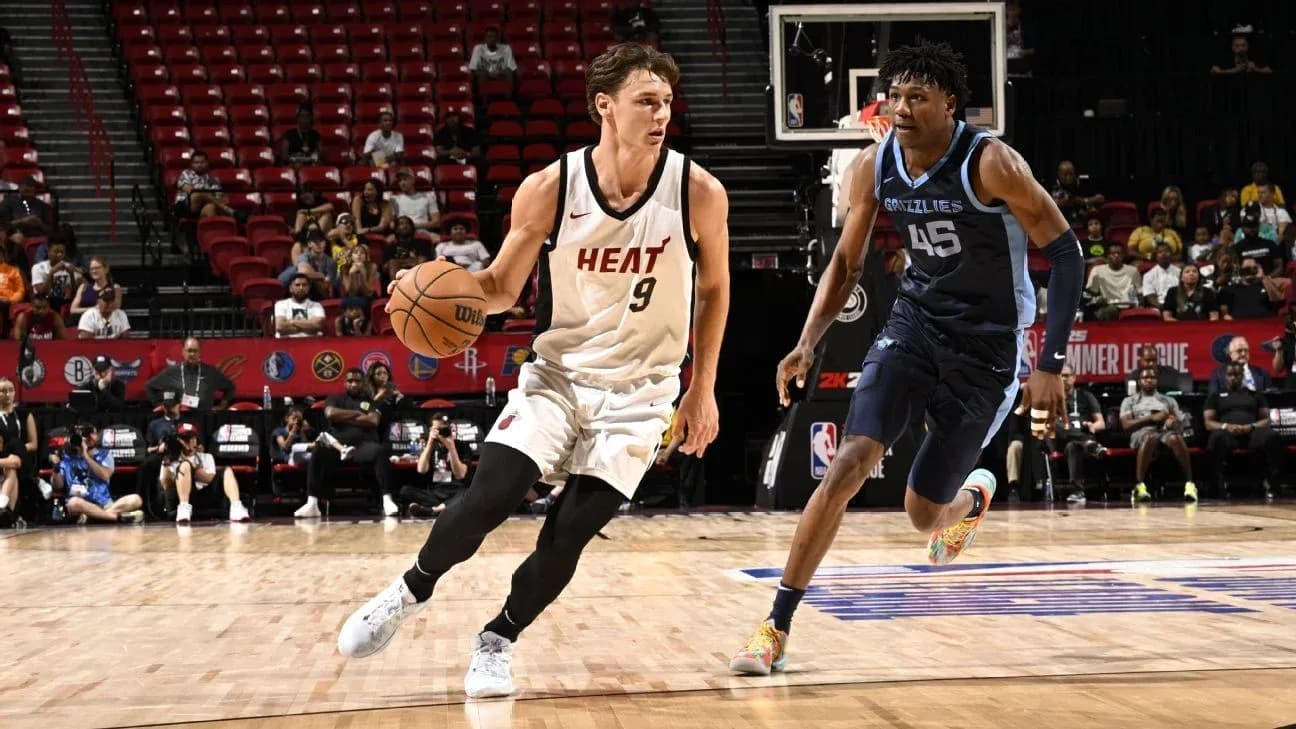 Player dribbling ball during Summer League game