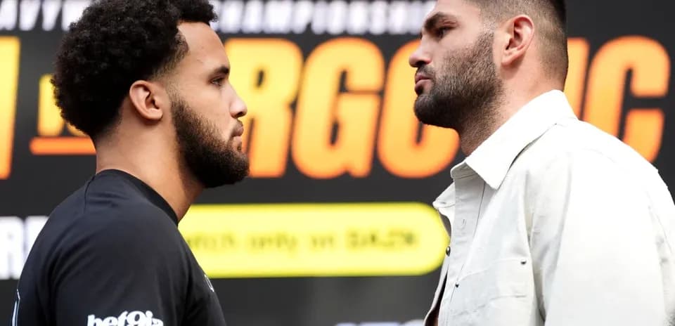 Two boxers face off at press conference event