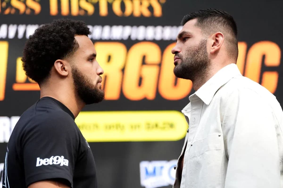Two boxers face off at press conference event