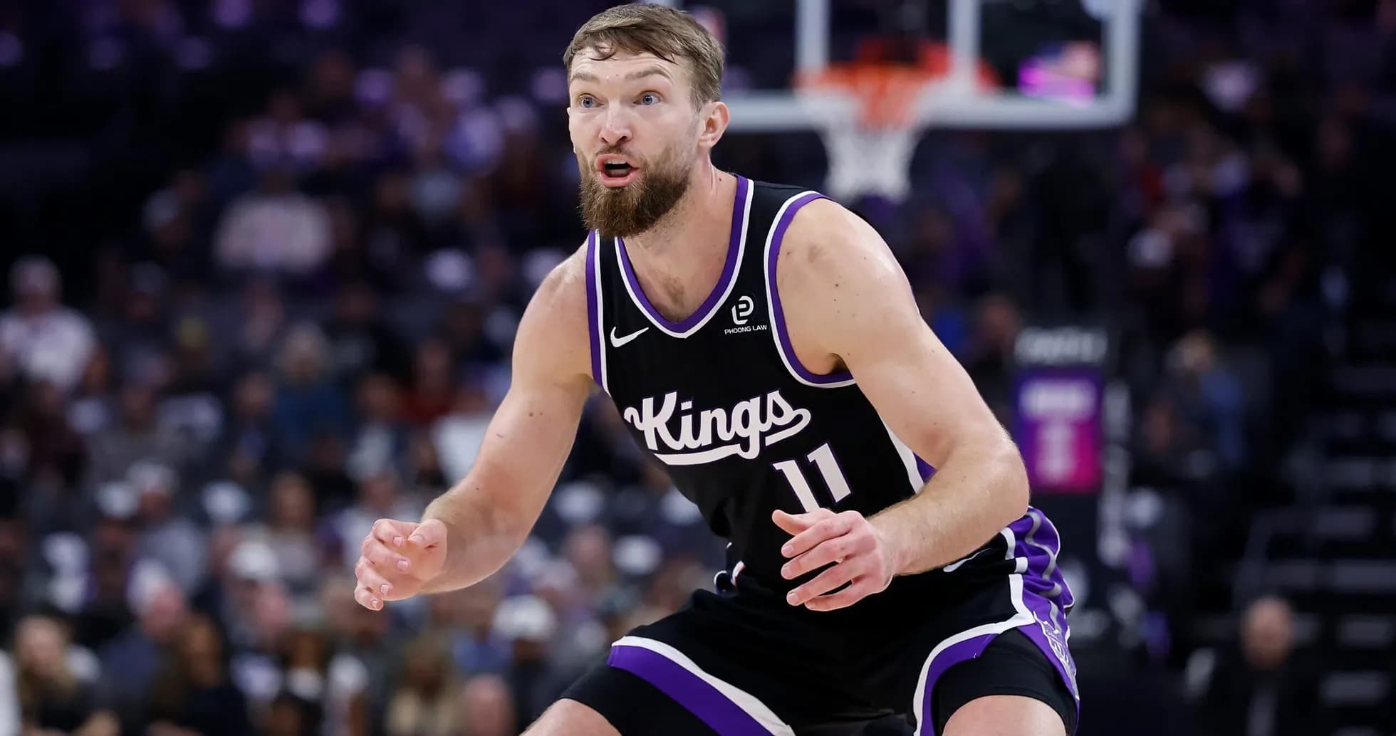 Player in Kings uniform defending during a game