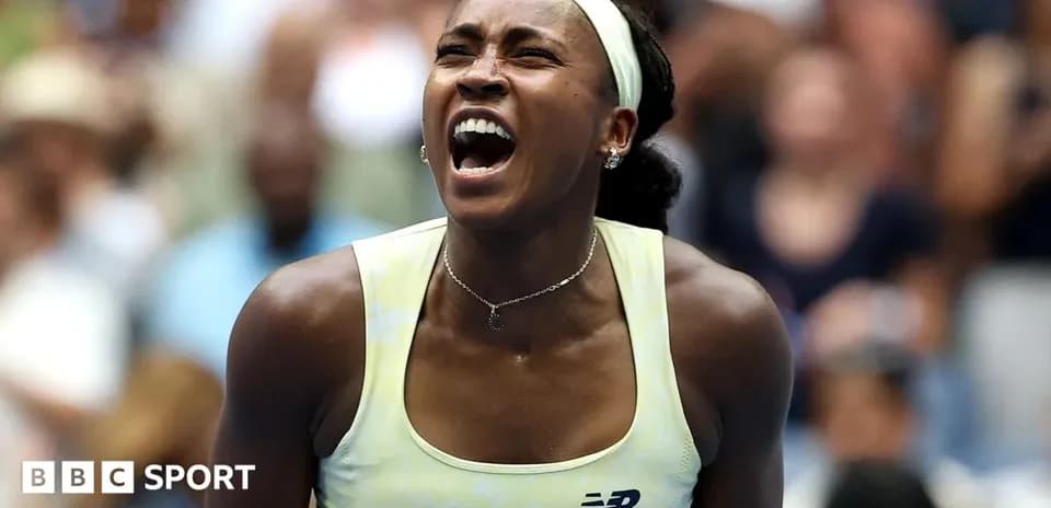 Tennis player celebrating during a match