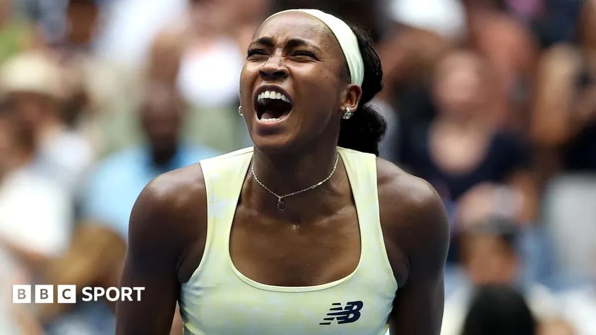 Tennis player celebrating during a match