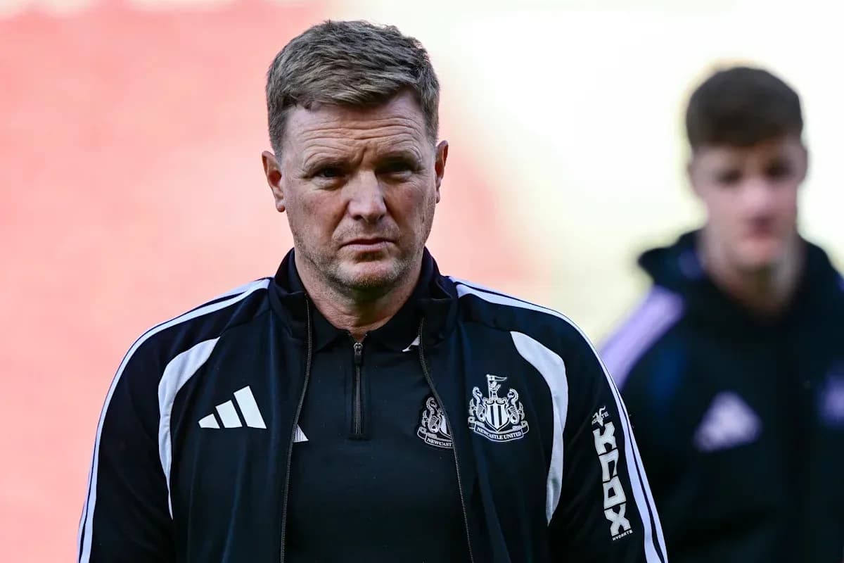 Newcastle United manager on pitch before match