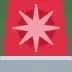 Red starburst icon with eight points