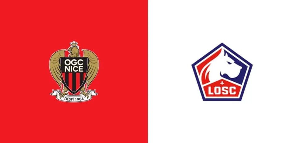 Logos of OGC Nice and LOSC Lille side by side