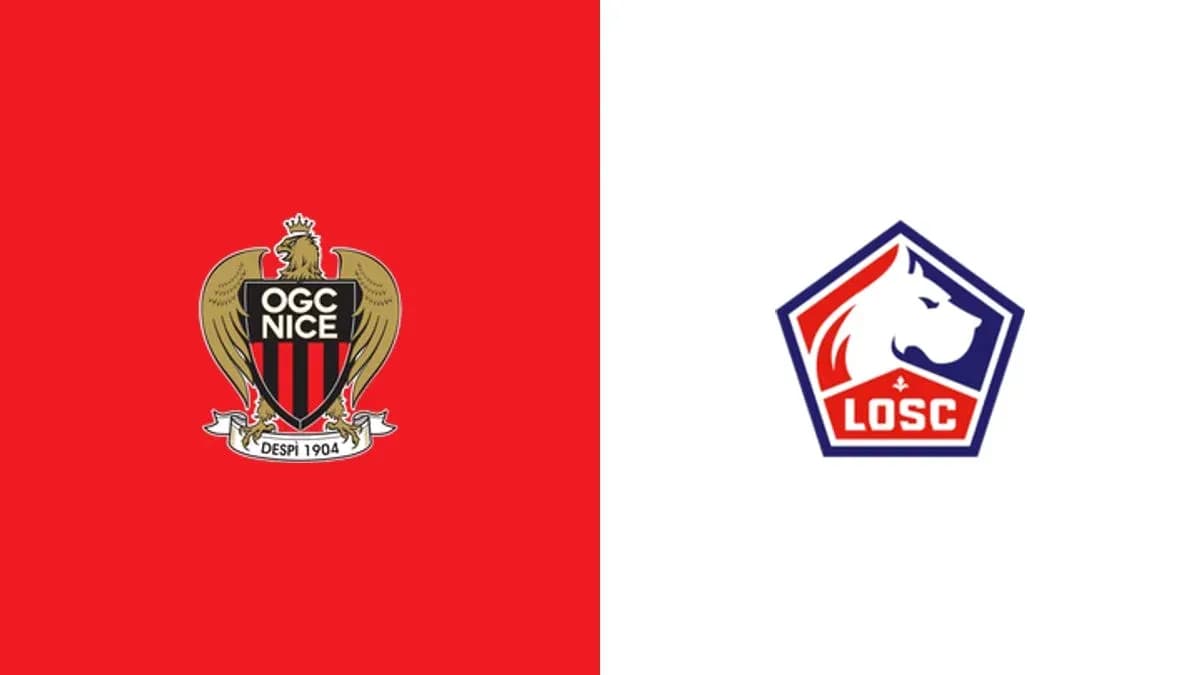 Logos of OGC Nice and LOSC Lille side by side