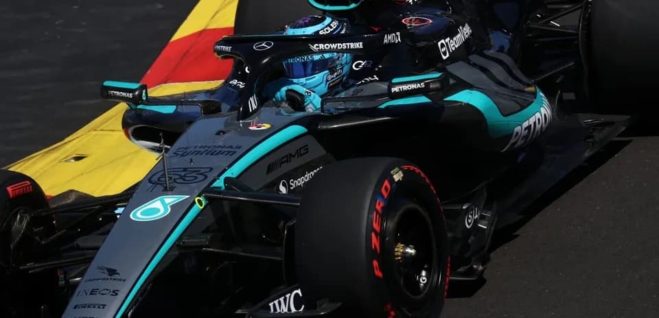 Mercedes Formula 1 car on racetrack corner