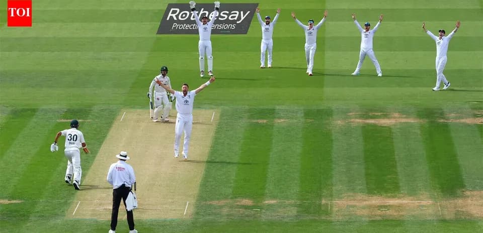 Players appealing for a wicket during cricket match