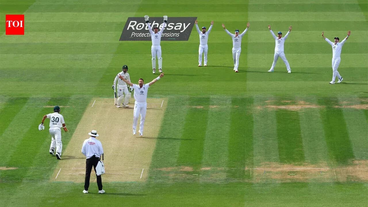Players appealing for a wicket during cricket match