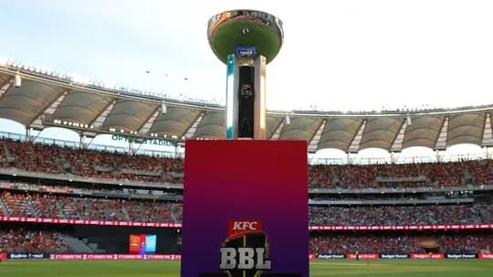 BBL trophy displayed at stadium during match