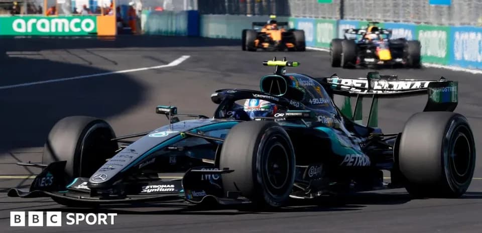 Mercedes Formula 1 car racing on track