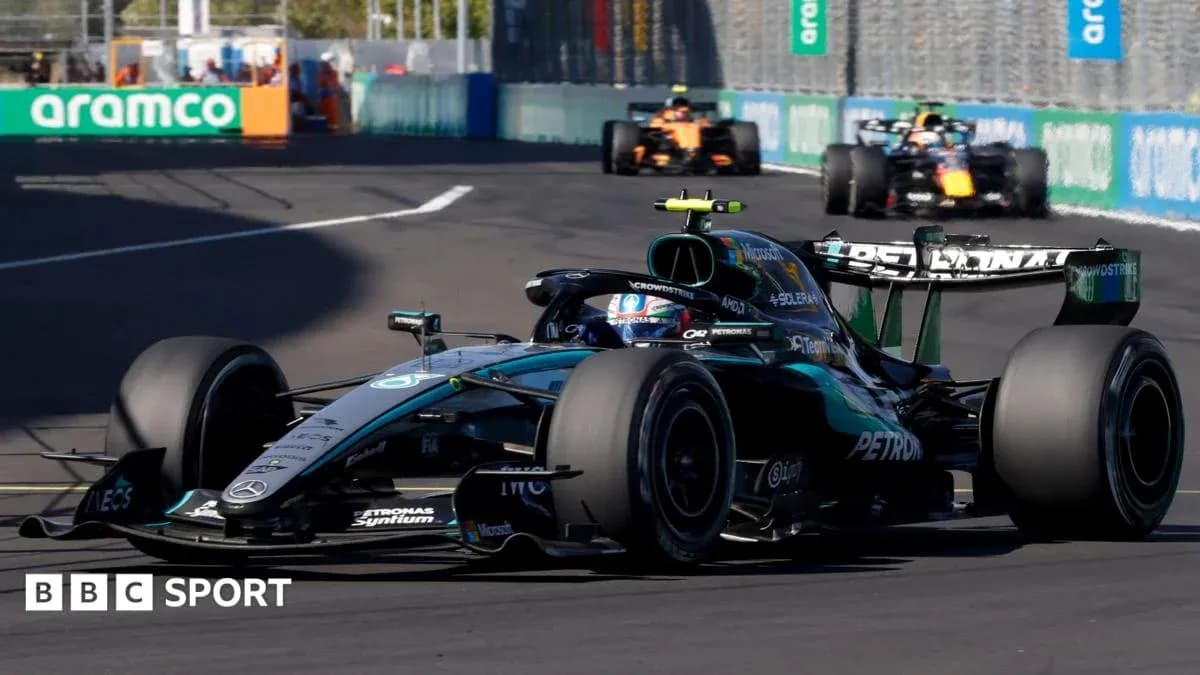 Mercedes Formula 1 car racing on track