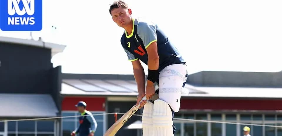 Batsman preparing to bat during cricket practice