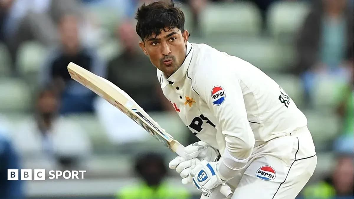 Batsman preparing to hit the ball in cricket match