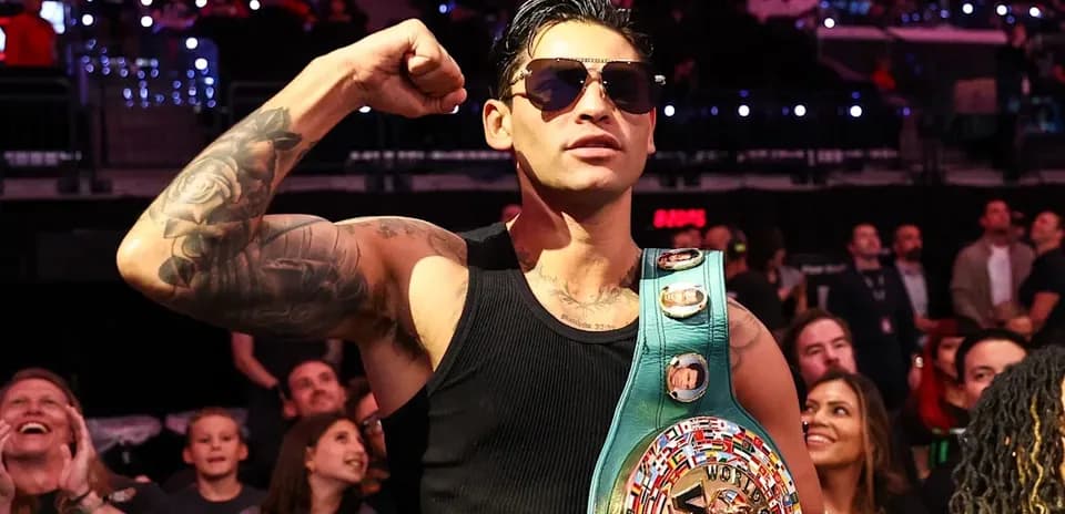Boxer celebrating with WBC championship belt