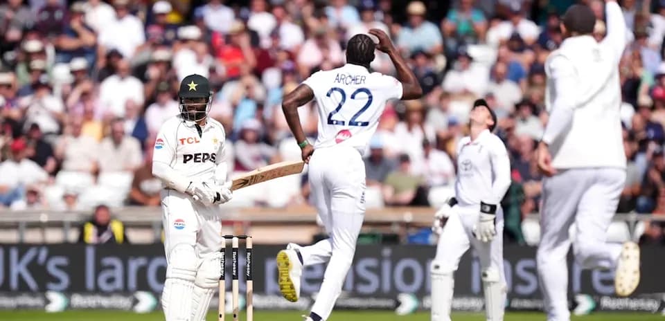 Bowler celebrating after taking a wicket in cricket match