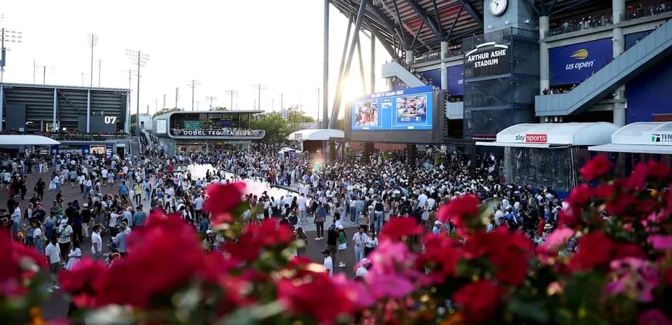 Crowd gathered outside Arthur Ashe Stadium at US Open